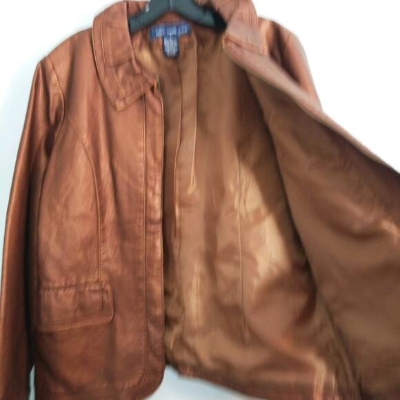 Susan Graver copper vegan leather jacket M - Picture 5 of 10